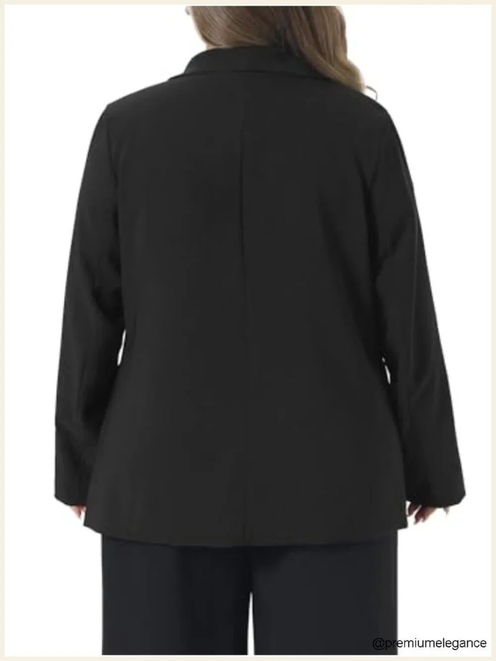 Plus Size Lapel Collar Long Sleeve Work Blazer Business Casual Suit Jacket